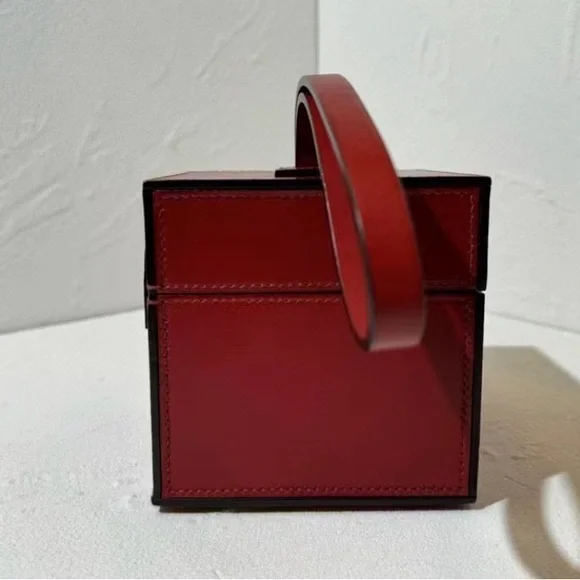 AUTHENTIC Moynat Calfskin Mini Vanity Case Clutch Red